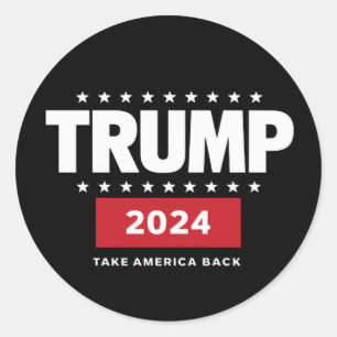 Adesivo Redondo Donald Trump 2024 Devolva a América Eleição