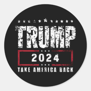 Adesivo Redondo Donald Trump 2024 Devolva a América Eleição
