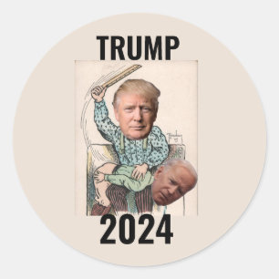 ADESIVO REDONDO DONALD TRUMP 2024 ESPANHA BIDEN STICKERS