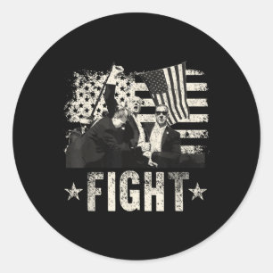 Adesivo Redondo Donald Trump 2024 Luta Contra Donald Trump