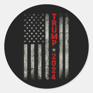 Adesivo Redondo Donald Trump 2024 Recupere a bandeira americana