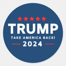 Adesivo Redondo Donald Trump 2024 Retire a América