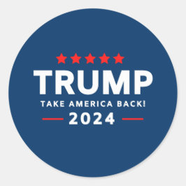 Adesivo Redondo Donald Trump 2024 Retire a América