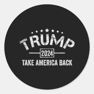 Adesivo Redondo Donald Trump 2024 Retire A América De 4 De Julho E