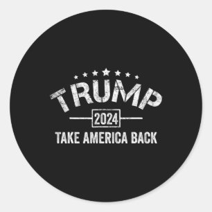 Adesivo Redondo Donald Trump 2024 Retire A América De 4 De Julho E