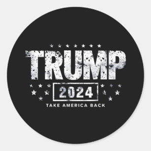 Adesivo Redondo Donald Trump 2024 Retire a Eleição Americana