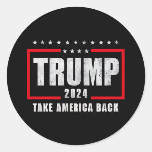 Adesivo Redondo Donald Trump 2024 Retire a Eleição Americana