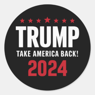 Adesivo Redondo Donald Trump 2024 Retire a Eleição Americana