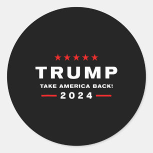 Adesivo Redondo Donald Trump 2024 Retome As Eleições Americanas -