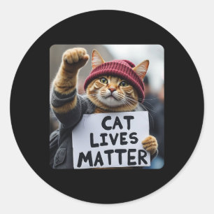 Adesivo Redondo Donald Trump 2025 Cats Live Problem