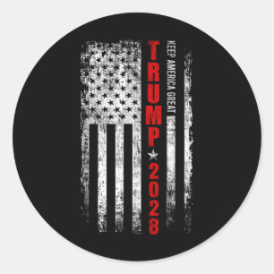Adesivo Redondo Donald Trump 2028 Keep America Excelente Election 