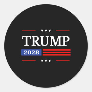 Adesivo Redondo Donald Trump 2028 Presidente Americano Flag Pro Tr
