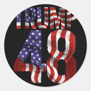 Adesivo Redondo Donald Trump 2028 Trump 45 47 48º Presidente Ameri