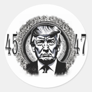 Adesivo Redondo Donald Trump 45/47
