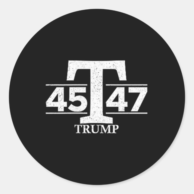 Adesivo Redondo Donald Trump 45 47 45º 47º Presidente (Frente)