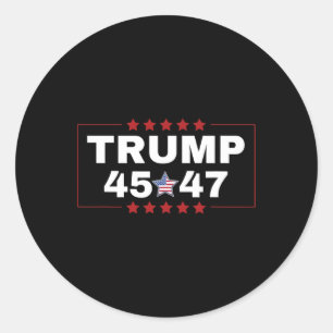 Adesivo Redondo Donald Trump 45 47th Presidente Americano Tee Mega