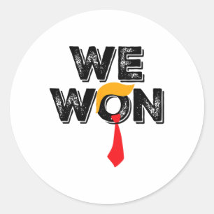 Adesivo Redondo Donald Trump 47º Presidente Jd Vance Ganhamos Ov