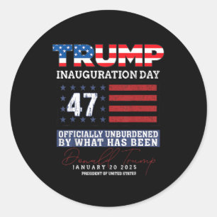 Adesivo Redondo Donald Trump 47.º Presidente 2025 Inauguração dos