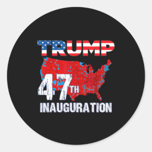 Adesivo Redondo Donald Trump 47.º Presidente 2025 Inauguração dos 