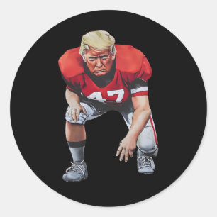 Adesivo Redondo Donald Trump 47 Jogador de Futebol Americano Engra