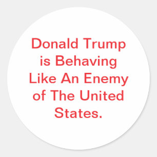 Adesivo Redondo Donald Trump Age Como Inimigo Hankamer Artjunkhaus