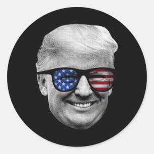 Adesivo Redondo Donald Trump American Flag 4 De Julho
