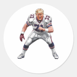 Adesivo Redondo Donald Trump American Futebol Presidente 2025