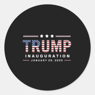 Adesivo Redondo Donald Trump Apoia O Dia da Inauguração 2025 Patr