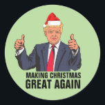 ADESIVO REDONDO DONALD TRUMP CHRISTMAS STICKERS<br><div class="desc">DONALD TRUMP CHRISTMAS STICKERS. EXCELENTE DE NATAL DE fazer NOVAMENTE.</div>