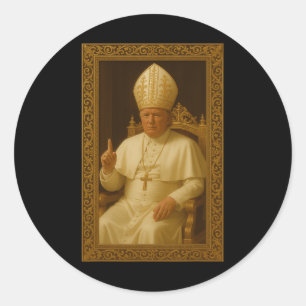 Adesivo Redondo Donald Trump Como Pope Vaticano Meme