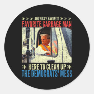 Adesivo Redondo Donald Trump Corre No Caminhão De Lixo