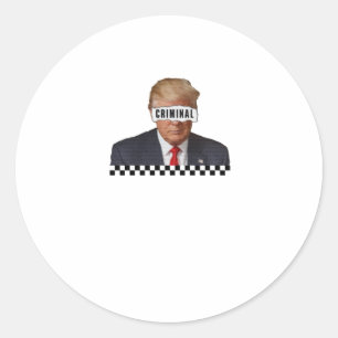 Adesivo Redondo Donald Trump - Criminal