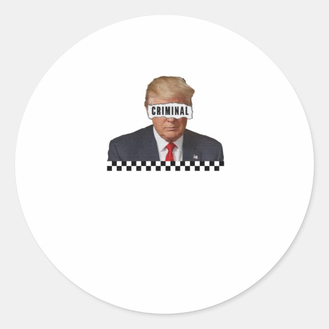 Adesivo Redondo Donald Trump - Criminal (Frente)