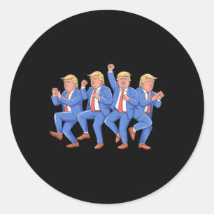 Adesivo Redondo Donald Trump Dance 4 De Julho De Trump 2025