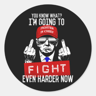 Adesivo Redondo Donald Trump Dedo Médio Desligando-se da Pro Repub