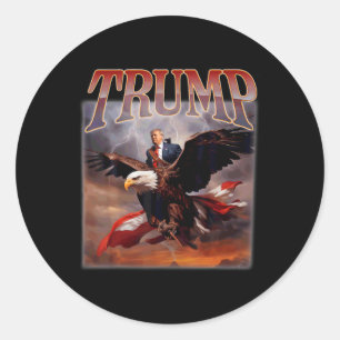 Adesivo Redondo Donald Trump Eagle Presidente dos Estados Unidos 2