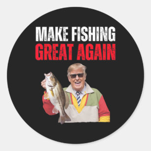 Adesivo Redondo Donald Trump Engraçado Faz Excelente De Pesca Mais