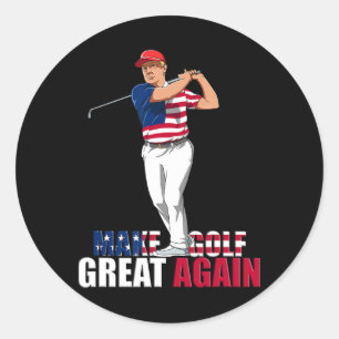 Adesivo Redondo Donald Trump - Engraçado Golf Gift Gift