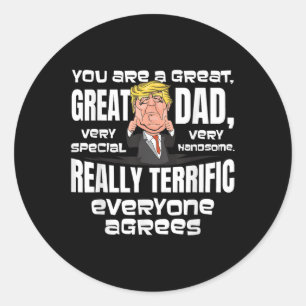 Adesivo Redondo Donald Trump Engraçado Oferece Presentes Para Pais