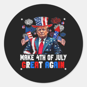 Adesivo Redondo Donald Trump Fogos de Artifício Patrióticos Fazem