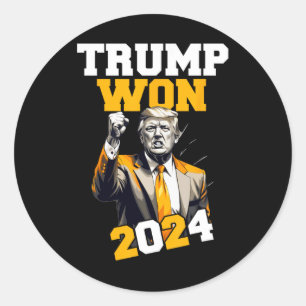 Adesivo Redondo Donald Trump Ganhou A Inauguração Eleitoral 2024 H