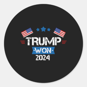 Adesivo Redondo Donald Trump Ganhou A Inauguração Eleitoral 2024 H