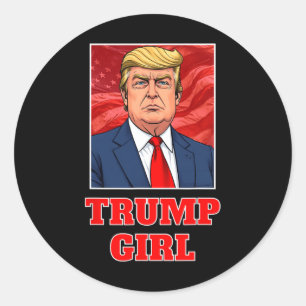 Adesivo Redondo Donald Trump Girl Engraçado Excelente América Pres