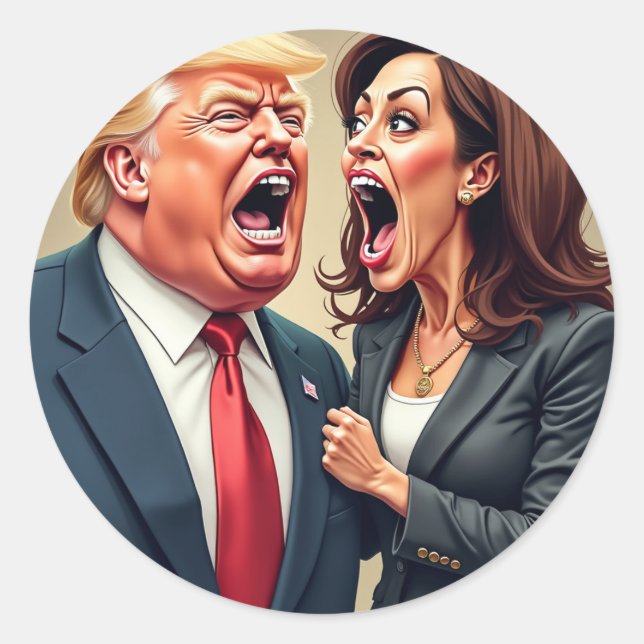Adesivo Redondo Donald Trump Kamala harris (Frente)