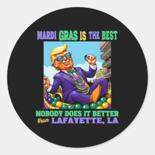 Adesivo Redondo Donald Trump Lafayette, La Mardi Gras 2025 Nenhum