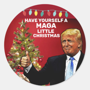 ADESIVO REDONDO DONALD TRUMP MAGA PEQUENOS ESTICADORES DE NATAL