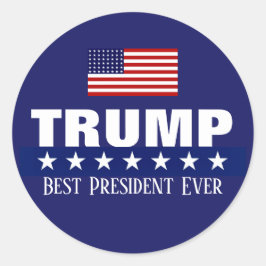 ADESIVO REDONDO DONALD TRUMP MELHOR PRESIDENTE NUNCA STICKER
