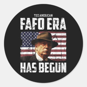 Adesivo Redondo Donald Trump Na Era Americana Do Fafo E Encontre