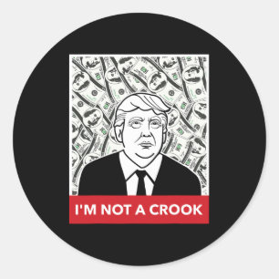 Adesivo Redondo Donald Trump Não Sou Um Ladrão Presidente Corrupto
