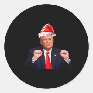 Adesivo Redondo Donald Trump Natal Engraçado Presidente 47 Trump S